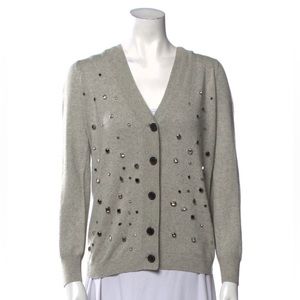 Adam Lippes Silk Cachemire plunge neckline cardigan sweater